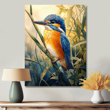 Kingfisher In The Reeds - Bird Bedroom Wall Art